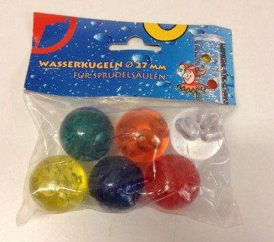 Sæt med 6 farverige bolde, Ø27 mm til boblerør med inderrør