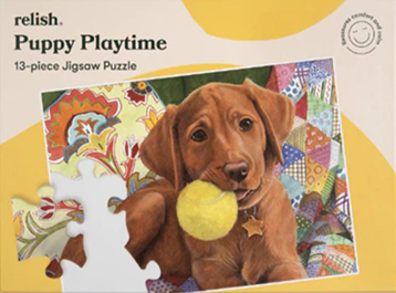 Puslespil til ældre med demens - motivet er legende hunde - Puppy Playtime